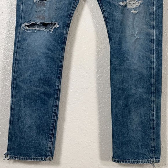 Polo Ralph Lauren Sullivan Slim Button Fly Distressed Jeans Men's Size 32x30 - Picture 3 of 14